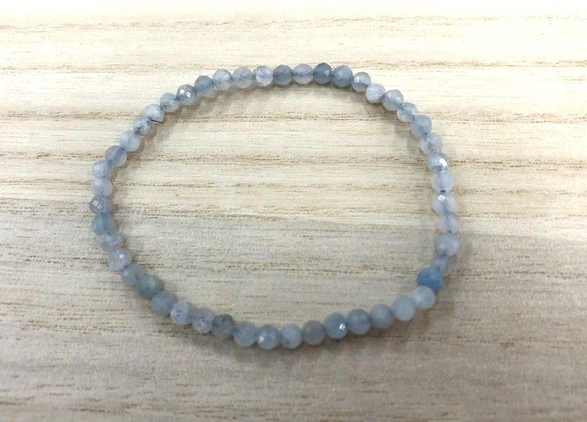 Pulsera Aguamarina bola facetada